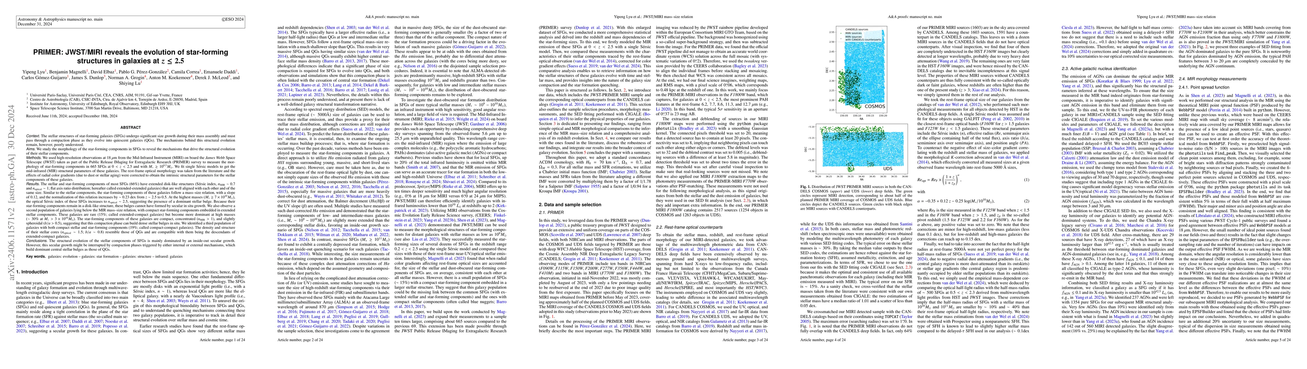 Thumbnail for PRIMER: JWST/MIRI reveals the evolution of star-forming structures in
  galaxies at z<2.5
