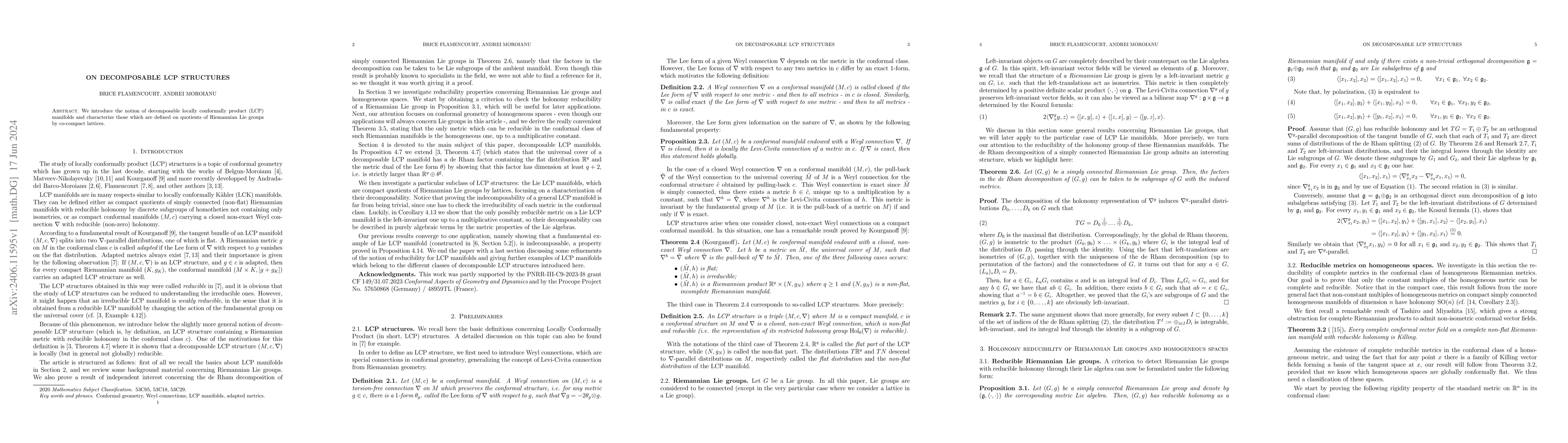 Thumbnail for On decomposable LCP structures