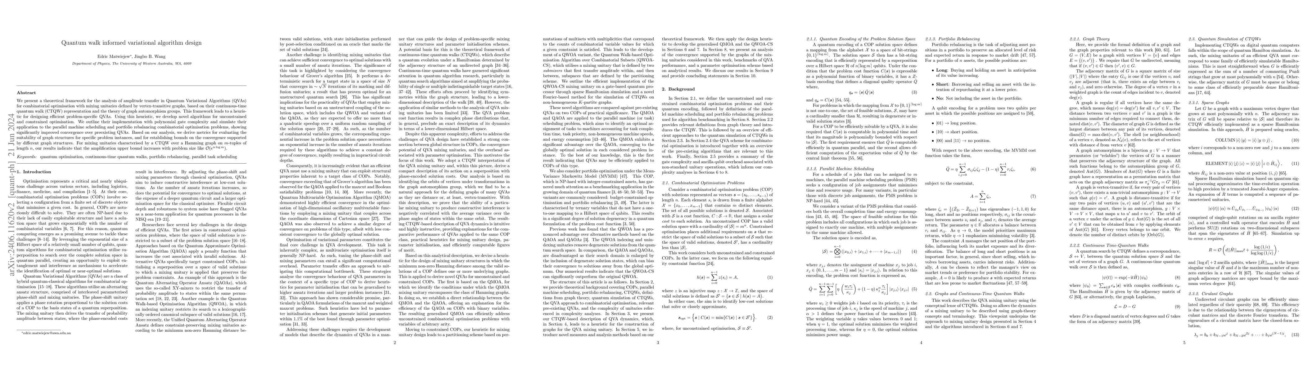 Thumbnail for Quantum walk informed variational algorithm design