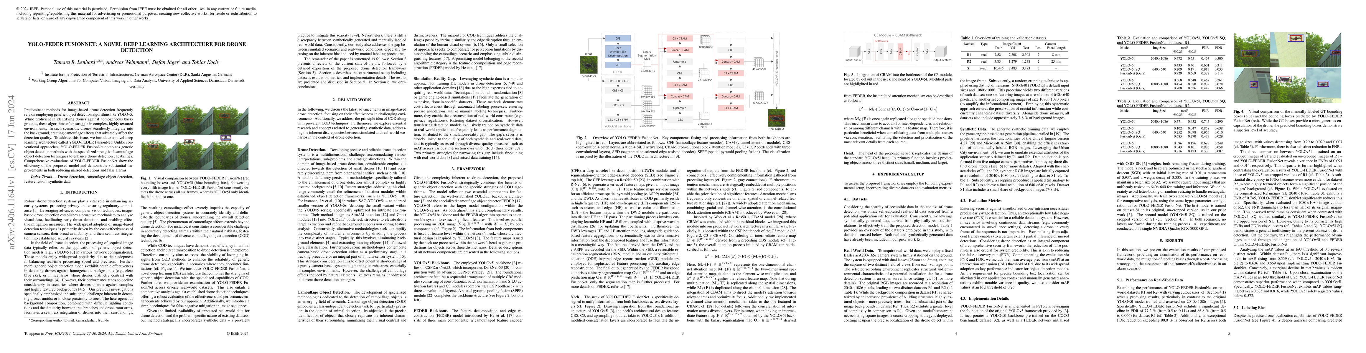 Thumbnail for YOLO-FEDER FusionNet: A Novel Deep Learning Architecture for Drone
  Detection