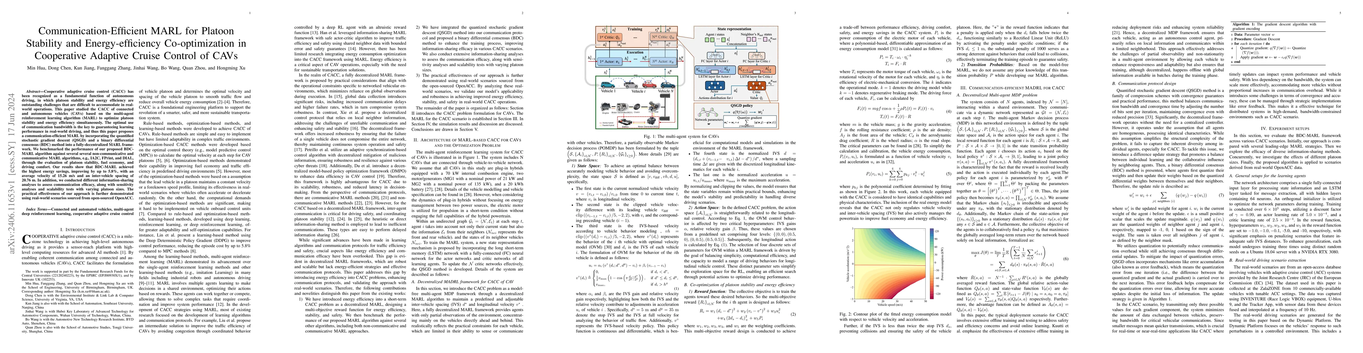 Thumbnail for Communication-Efficient MARL for Platoon Stability and Energy-efficiency
  Co-optimization in Cooperative Adaptive Cruise Control of CAVs