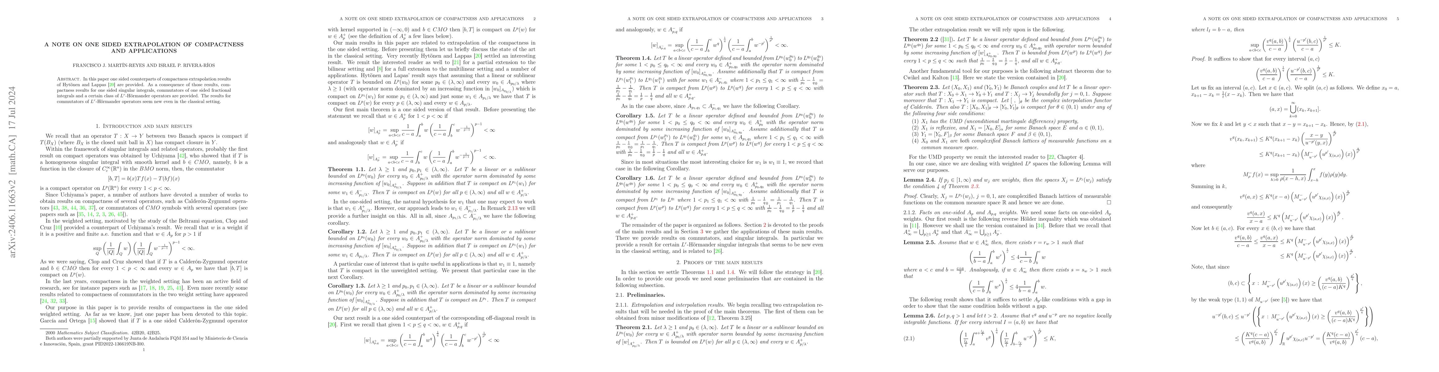 Thumbnail for A note on one sided extrapolation of compactness and applications