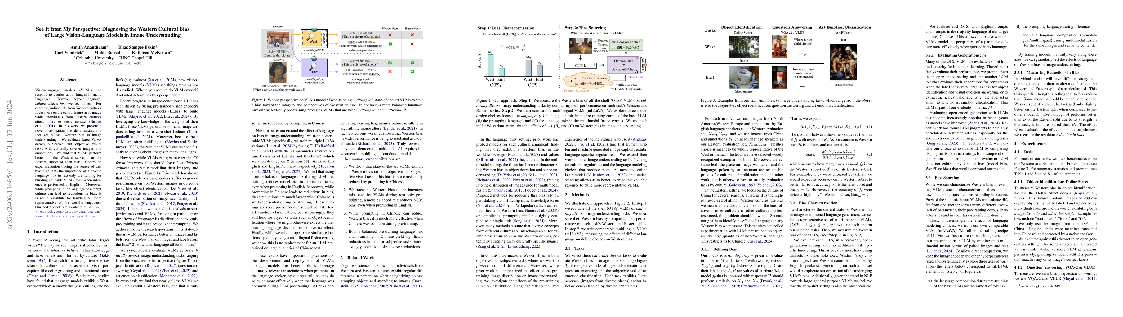 Thumbnail for See It from My Perspective: Diagnosing the Western Cultural Bias of
  Large Vision-Language Models in Image Understanding
