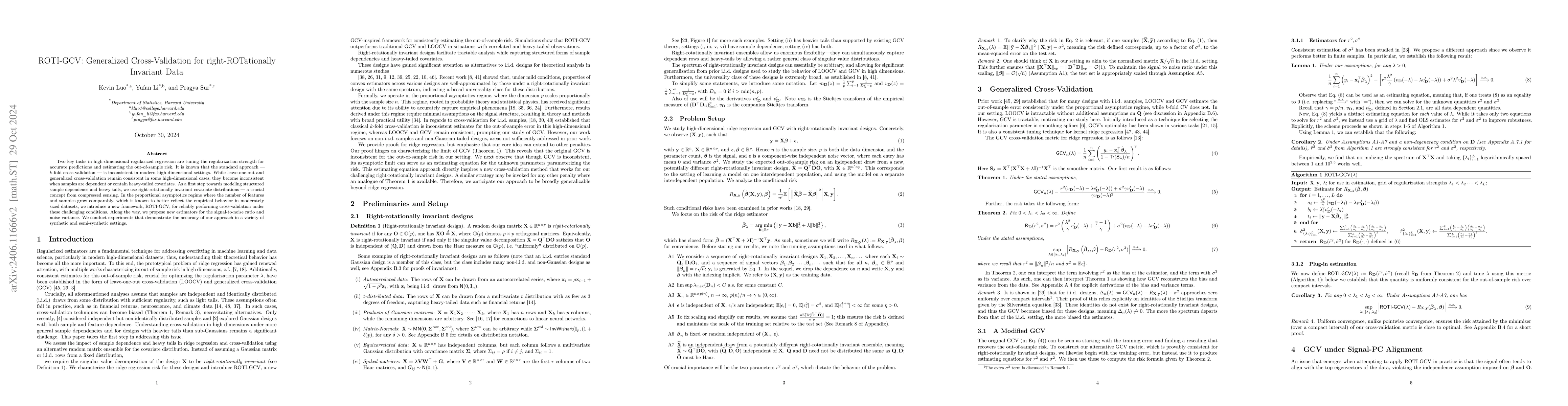 Thumbnail for ROTI-GCV: Generalized Cross-Validation for right-ROTationally Invariant
  Data
