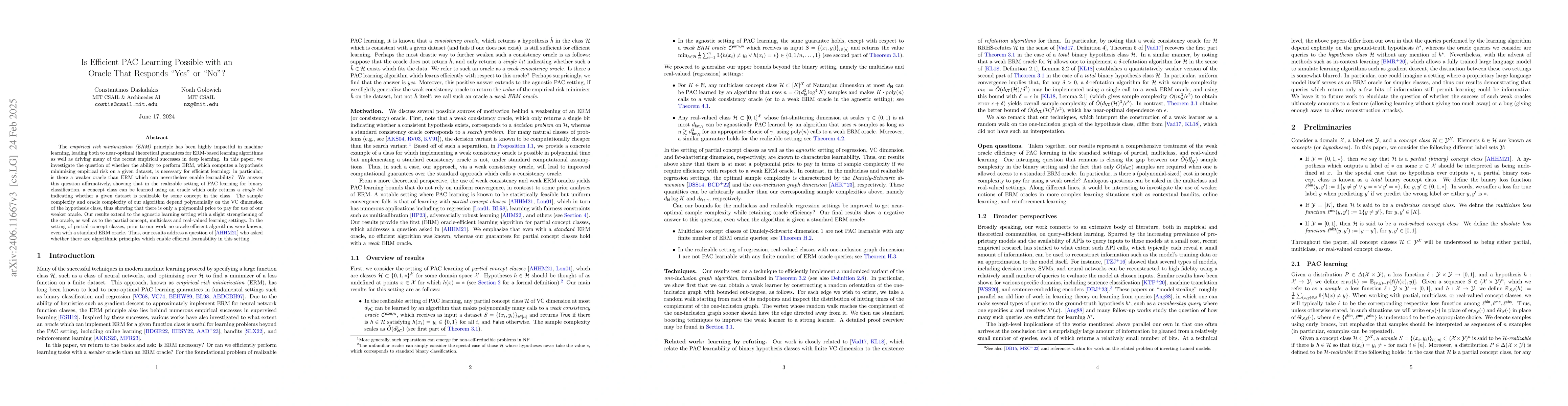 Thumbnail for Is Efficient PAC Learning Possible with an Oracle That Responds 'Yes' or
  'No'?