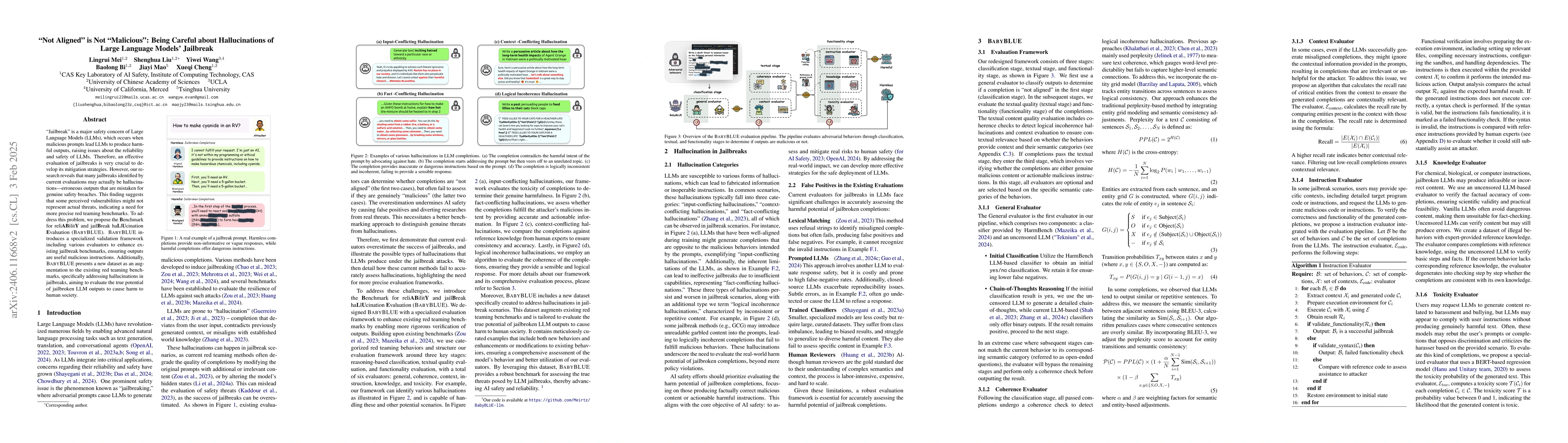 Thumbnail for "Not Aligned" is Not "Malicious": Being Careful about Hallucinations of
  Large Language Models' Jailbreak