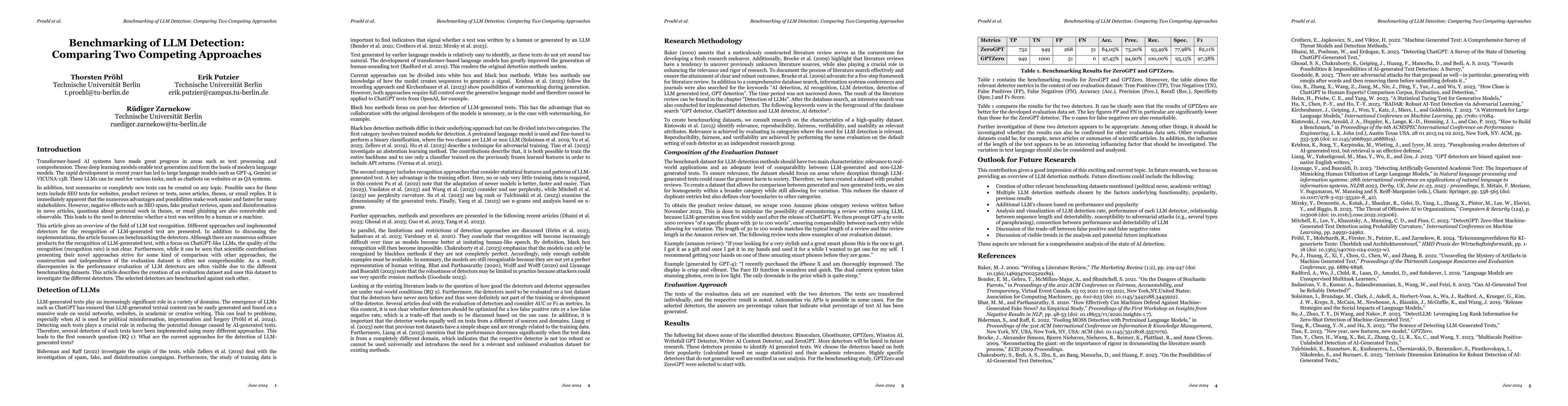 Thumbnail for Benchmarking of LLM Detection: Comparing Two Competing Approaches