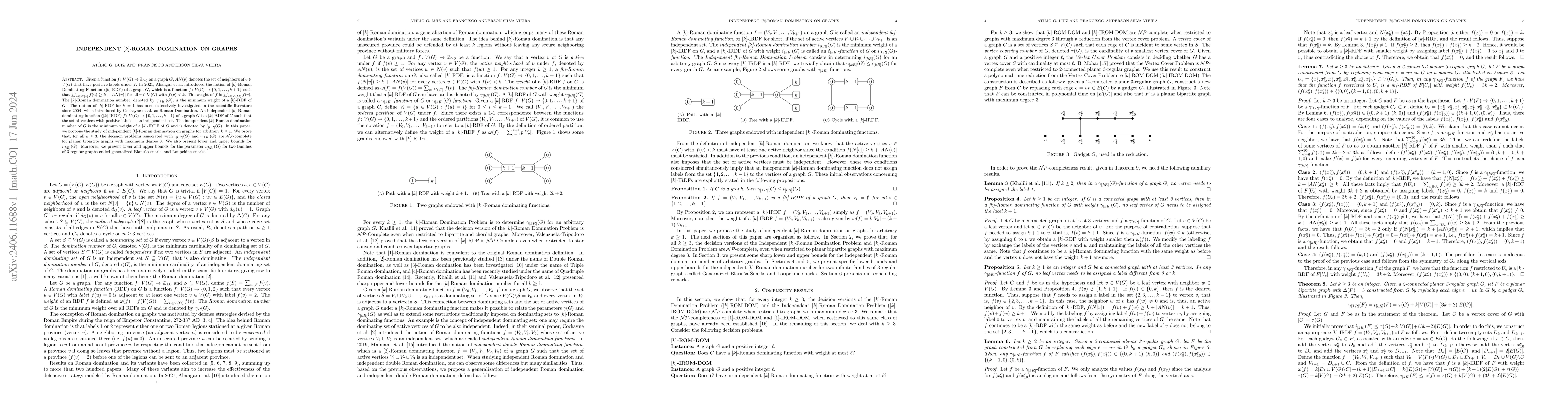 Thumbnail for Independent [k]-Roman Domination on Graphs