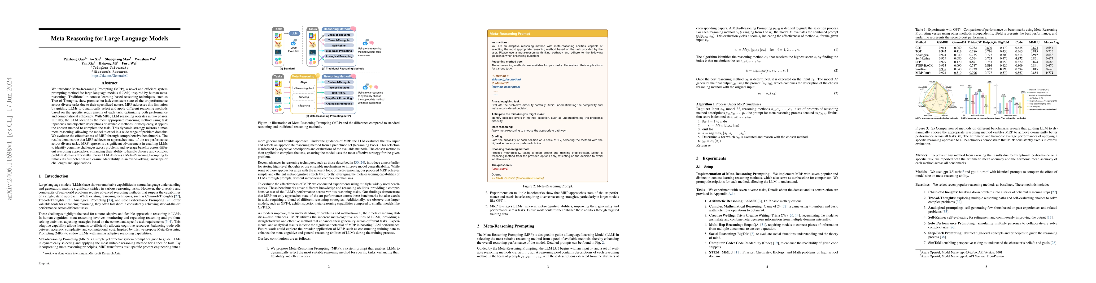 Thumbnail for Meta Reasoning for Large Language Models