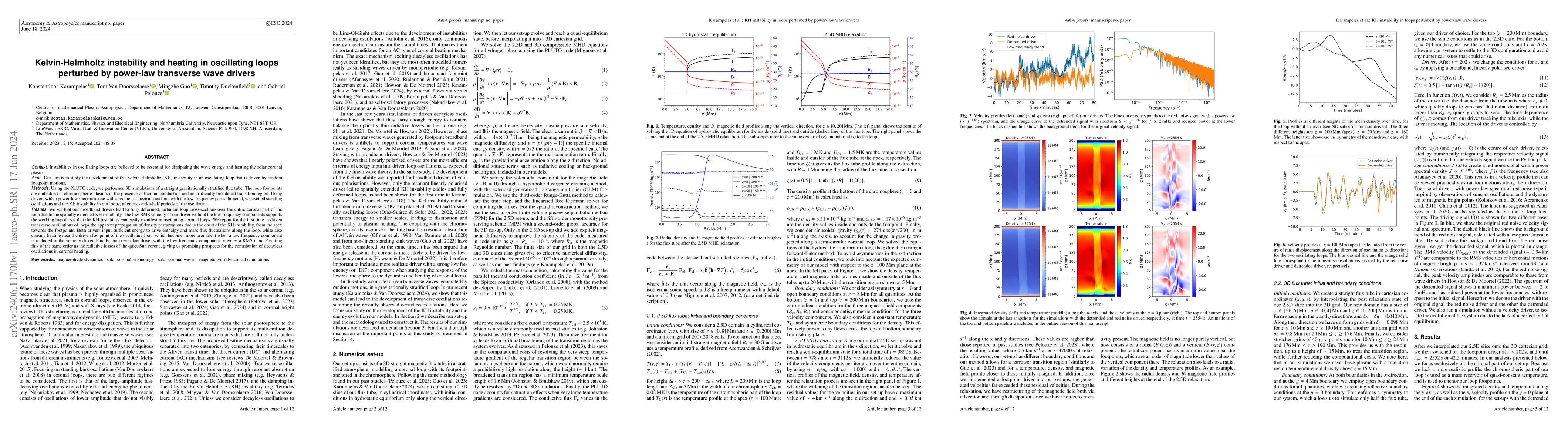 Thumbnail for Kelvin-Helmholtz instability and heating in oscillating loops perturbed
  by power-law transverse wave drivers