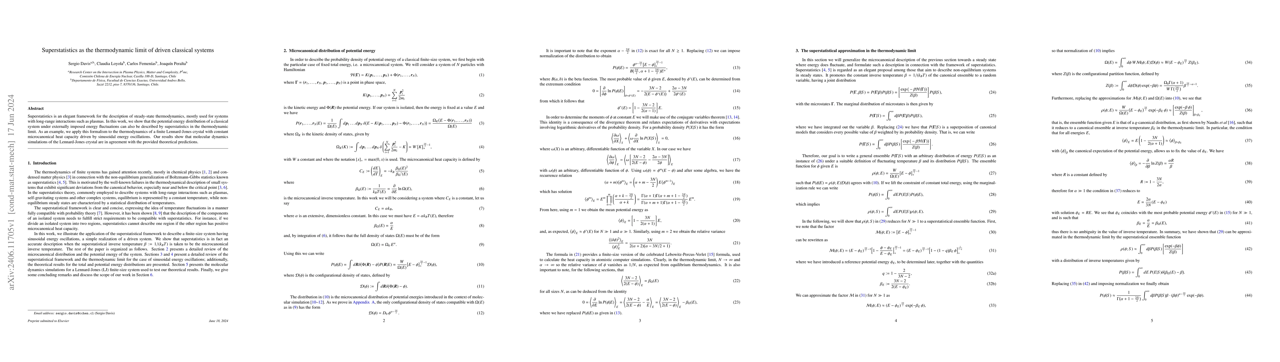 Thumbnail for Superstatistics as the thermodynamic limit of driven classical systems