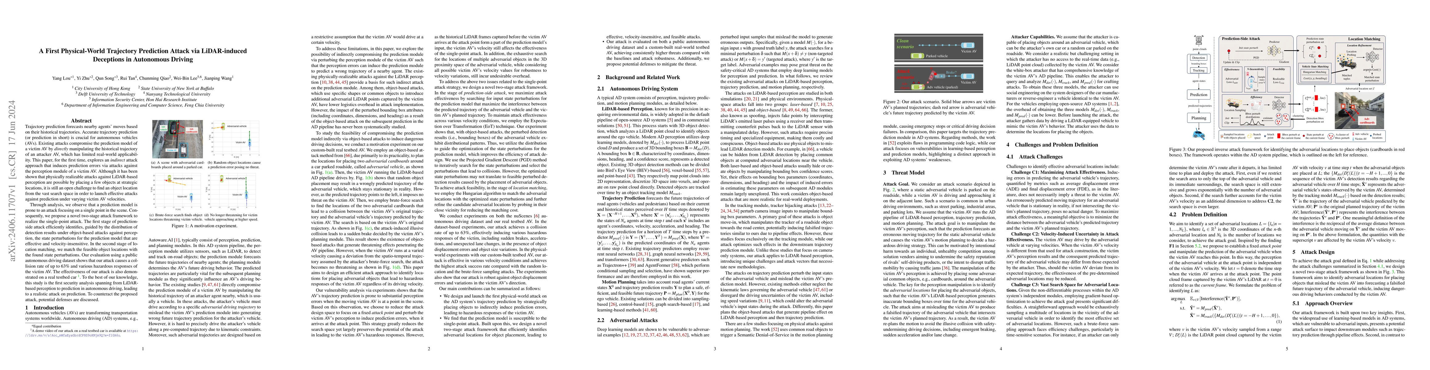 Thumbnail for A First Physical-World Trajectory Prediction Attack via LiDAR-induced
  Deceptions in Autonomous Driving