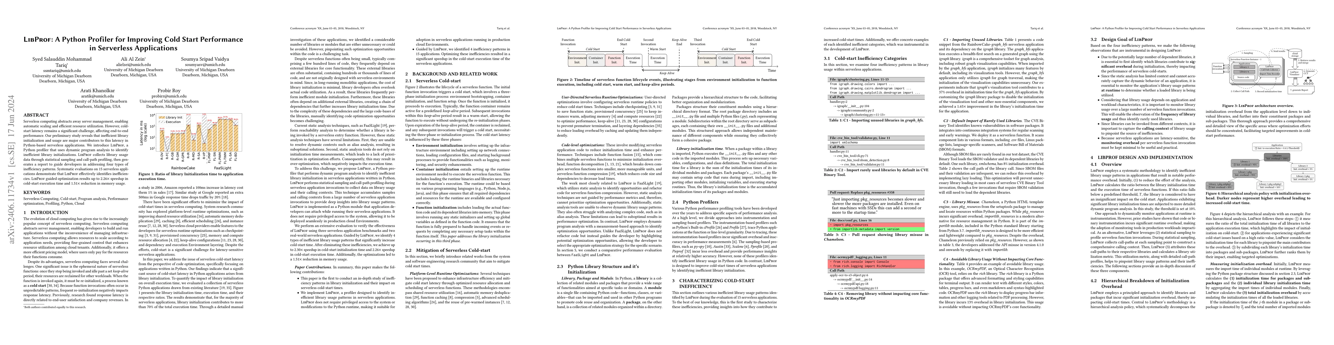 Thumbnail for LibProf: A Python Profiler for Improving Cold Start Performance in
  Serverless Applications