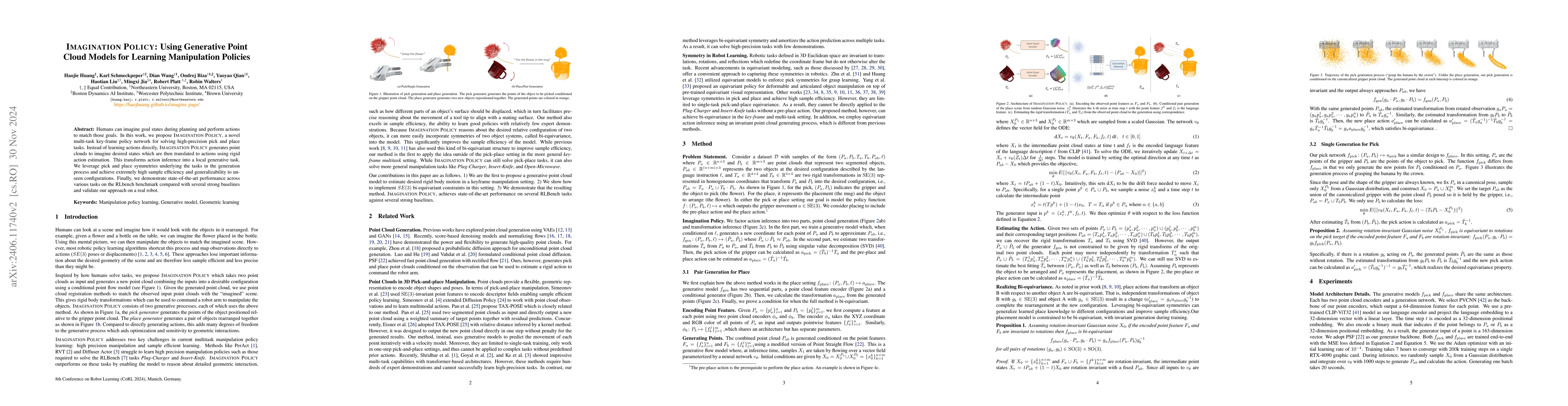 Thumbnail for Imagination Policy: Using Generative Point Cloud Models for Learning
  Manipulation Policies