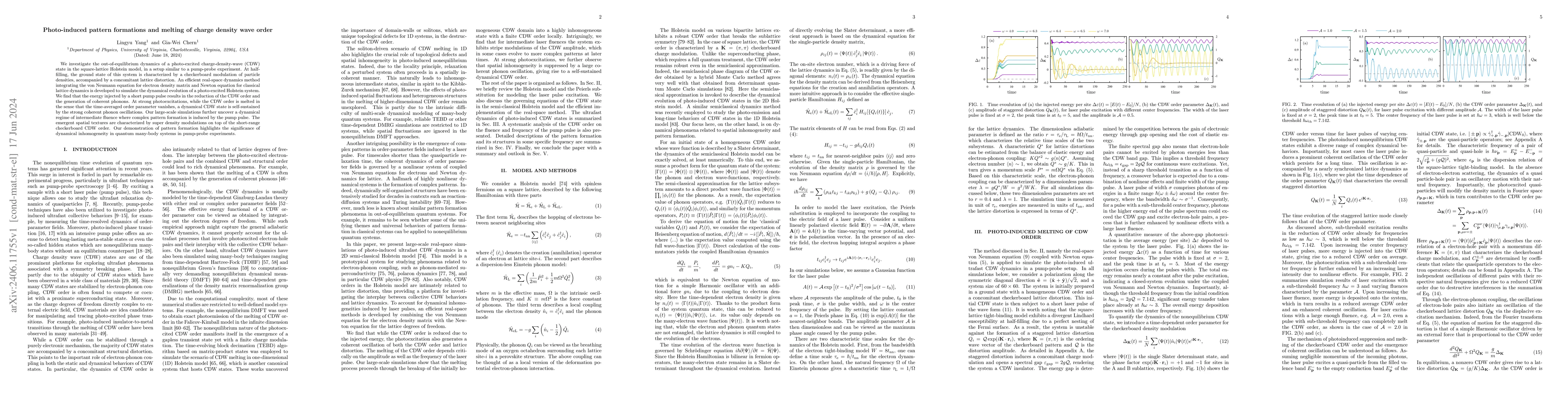 Thumbnail for Photo-induced pattern formations and melting of charge-density-wave
  order