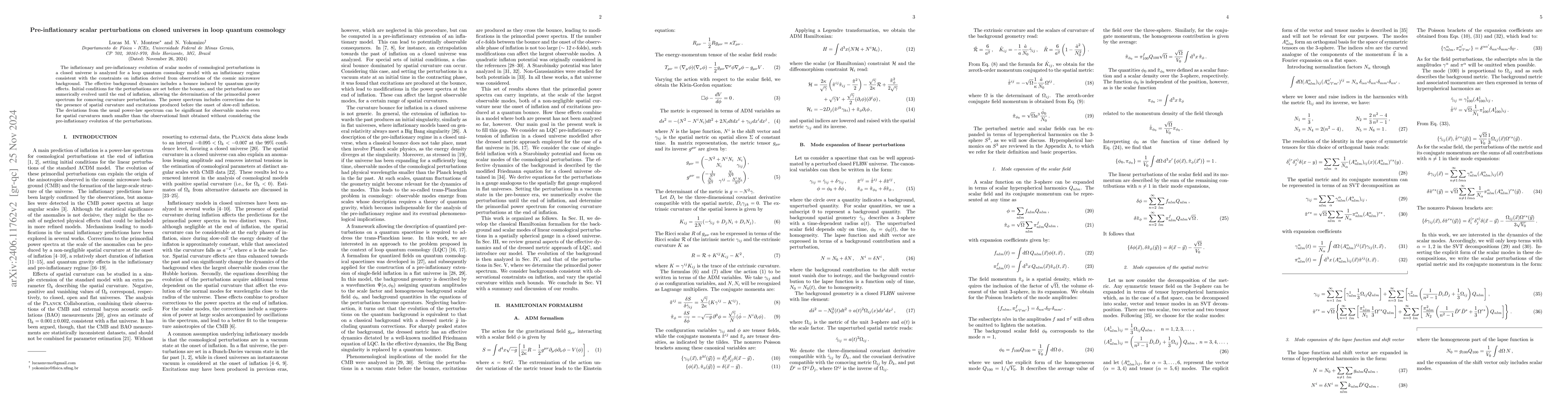 Thumbnail for Pre-inflationary scalar perturbations on closed universes in loop
  quantum cosmology
