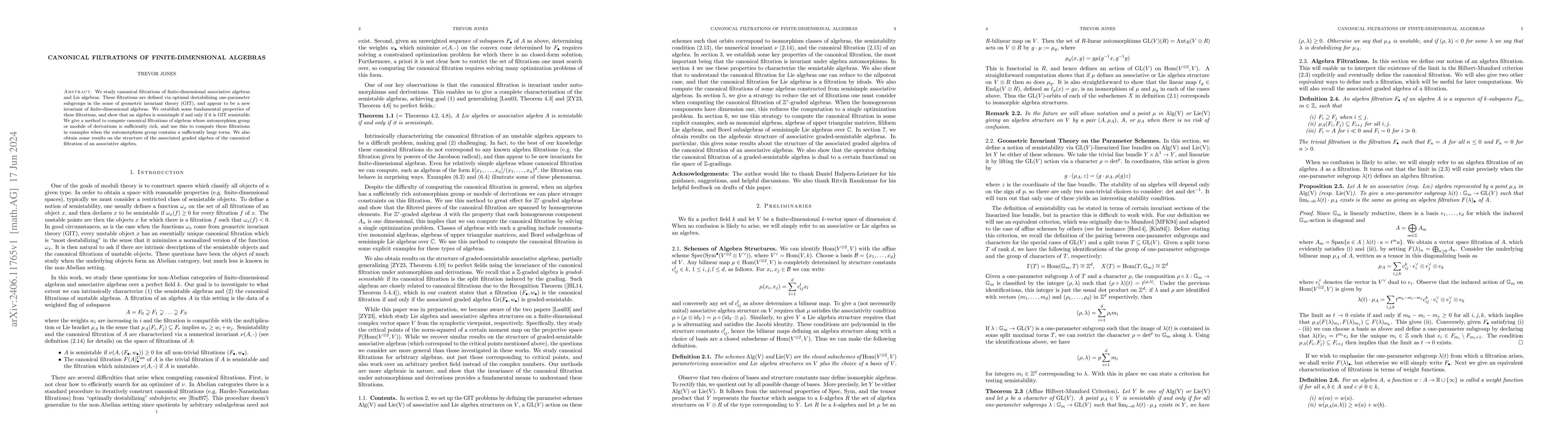 Thumbnail for Canonical Filtrations of Finite-Dimensional Algebras