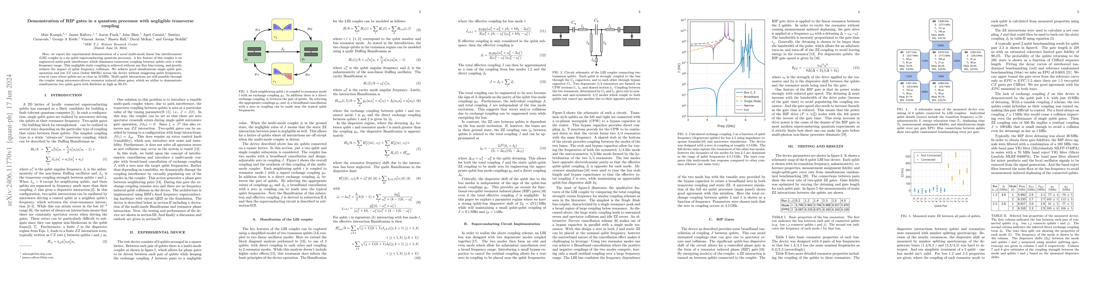 Thumbnail for Demonstration of RIP gates in a quantum processor with negligible
  transverse coupling