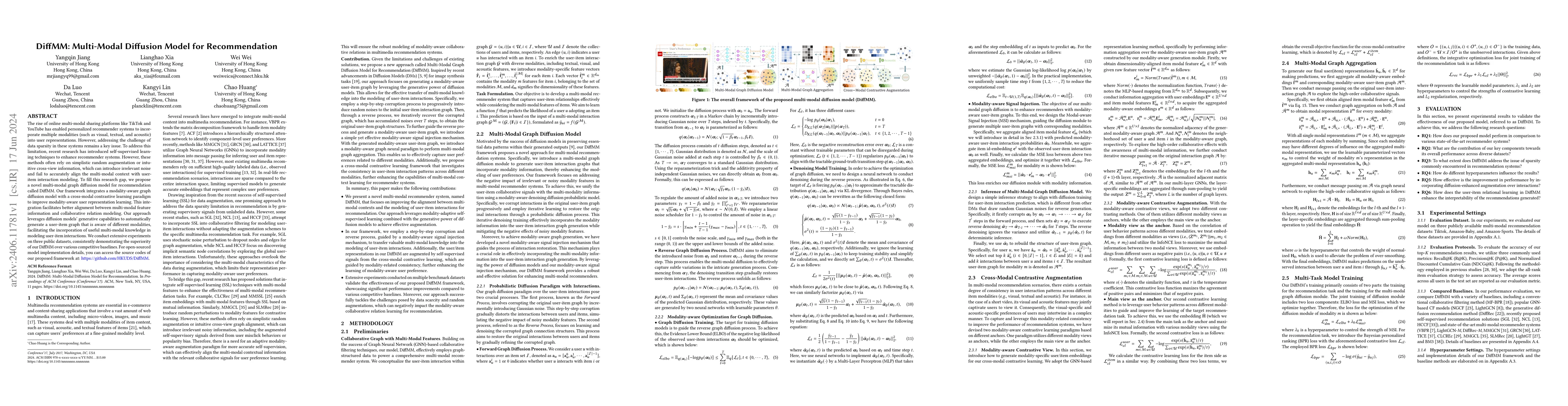 Thumbnail for DiffMM: Multi-Modal Diffusion Model for Recommendation