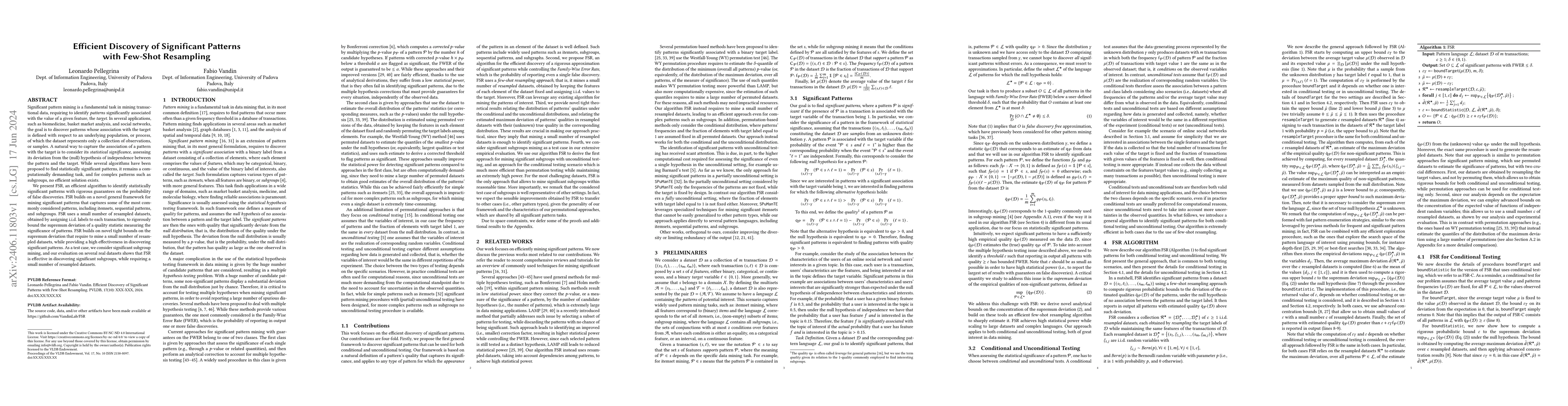 Thumbnail for Efficient Discovery of Significant Patterns with Few-Shot Resampling