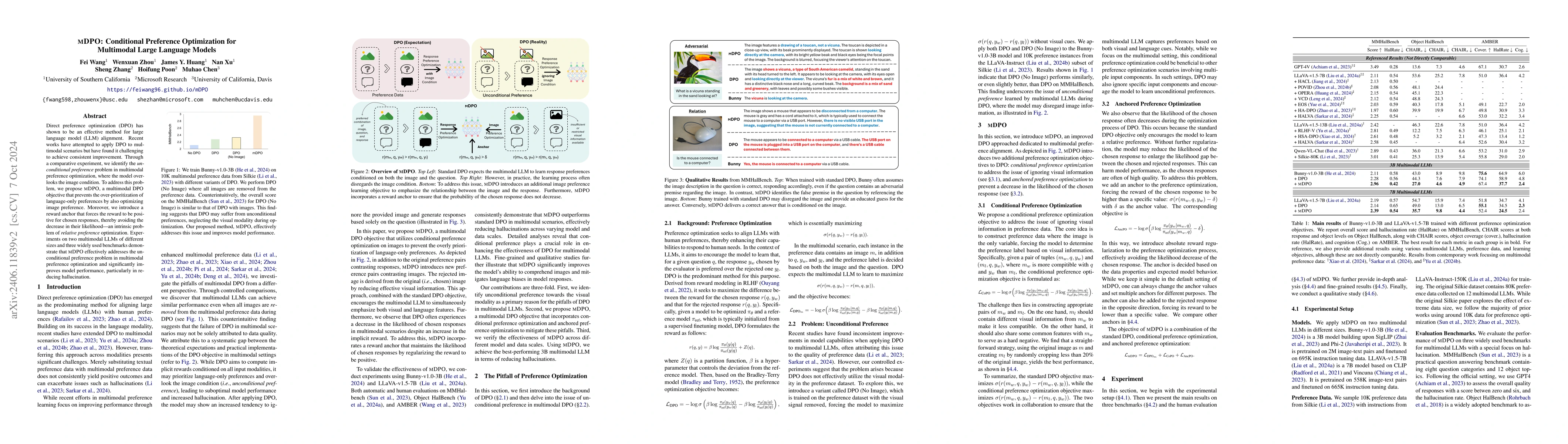 Thumbnail for mDPO: Conditional Preference Optimization for Multimodal Large Language
  Models