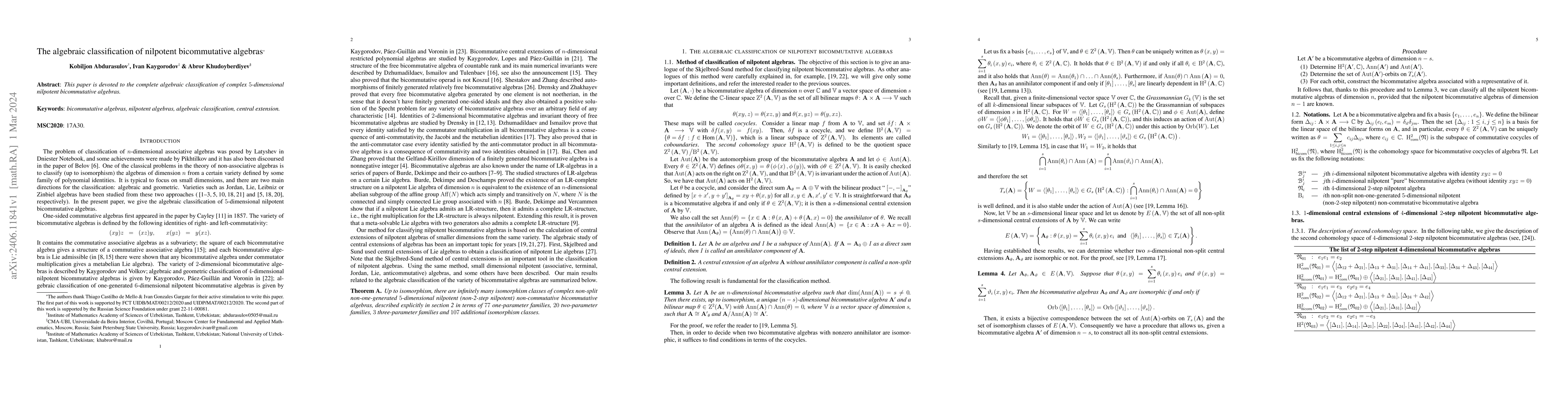 Thumbnail for The algebraic classification of nilpotent bicommutative algebras