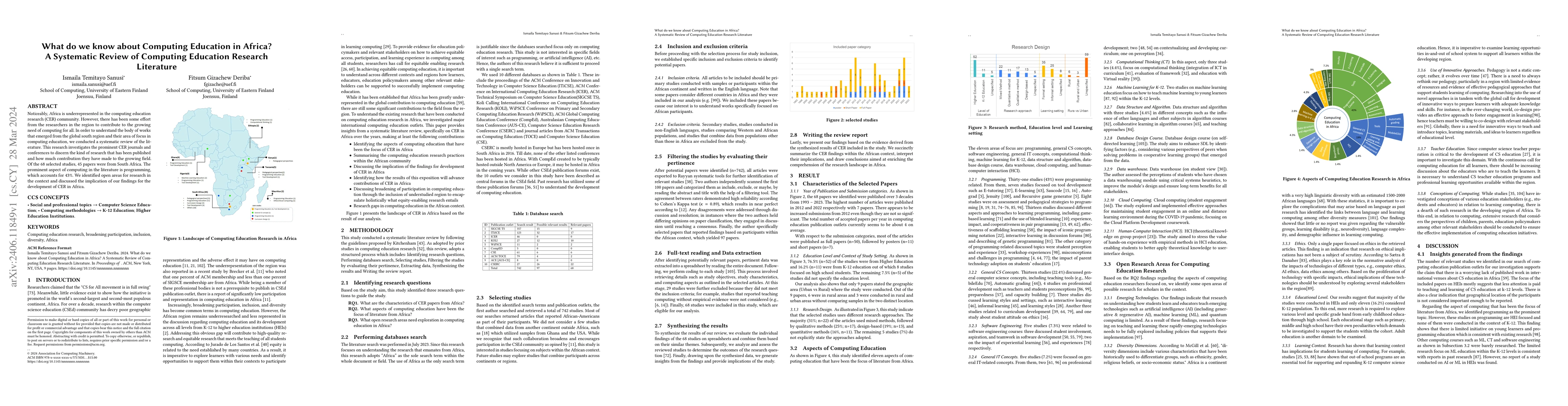 Thumbnail for What do we know about Computing Education in Africa? A Systematic Review
  of Computing Education Research Literature