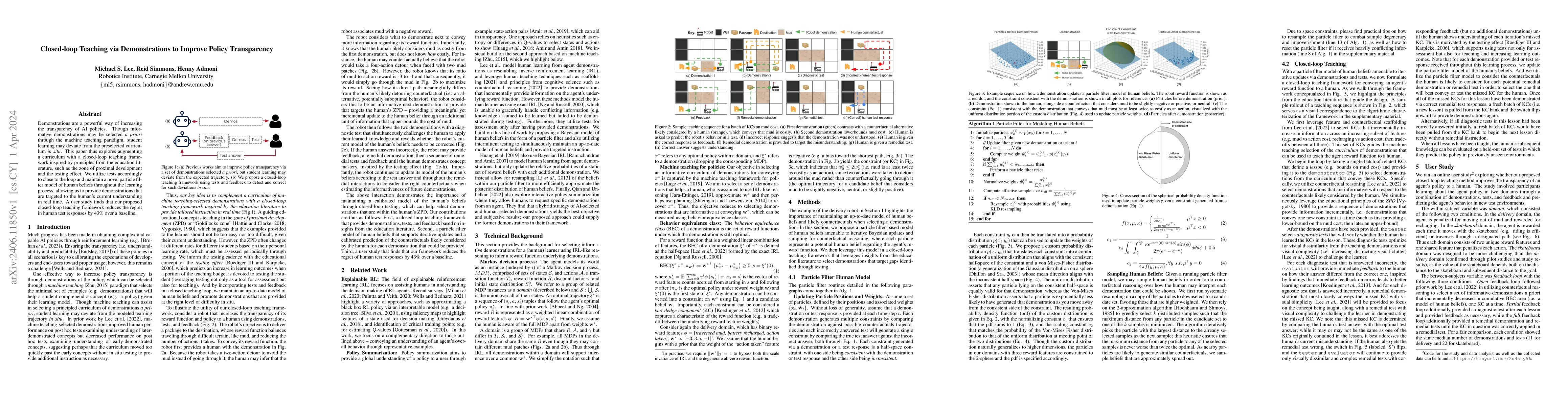 Thumbnail for Closed-loop Teaching via Demonstrations to Improve Policy Transparency