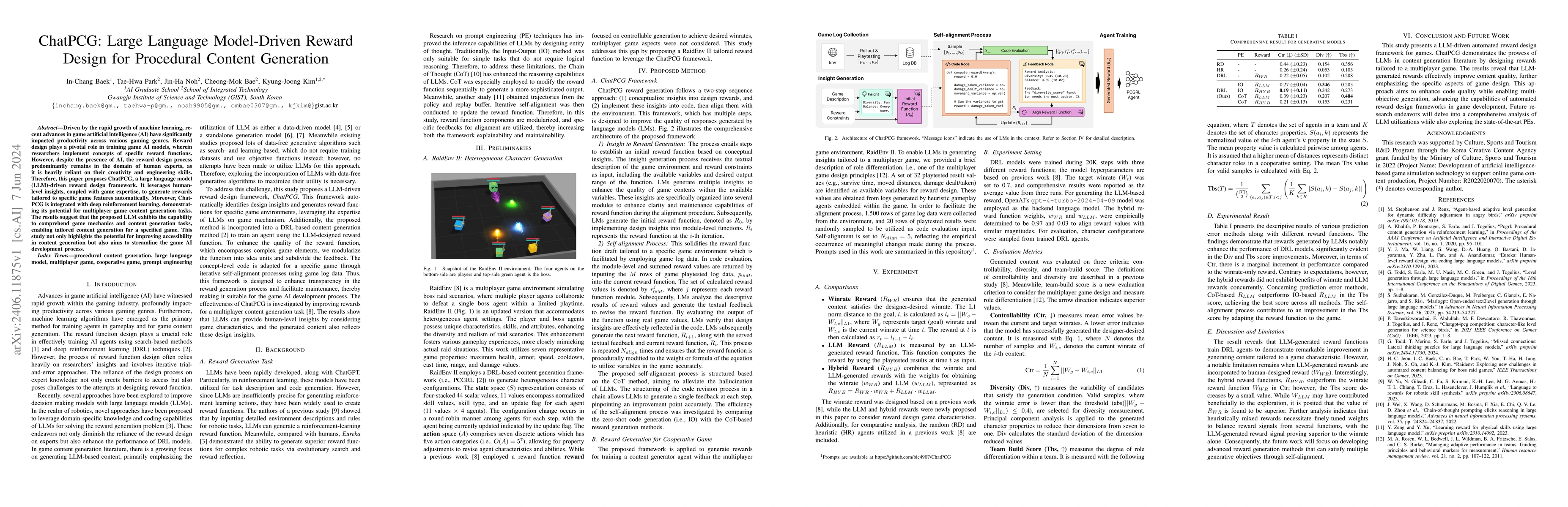 Thumbnail for ChatPCG: Large Language Model-Driven Reward Design for Procedural
  Content Generation