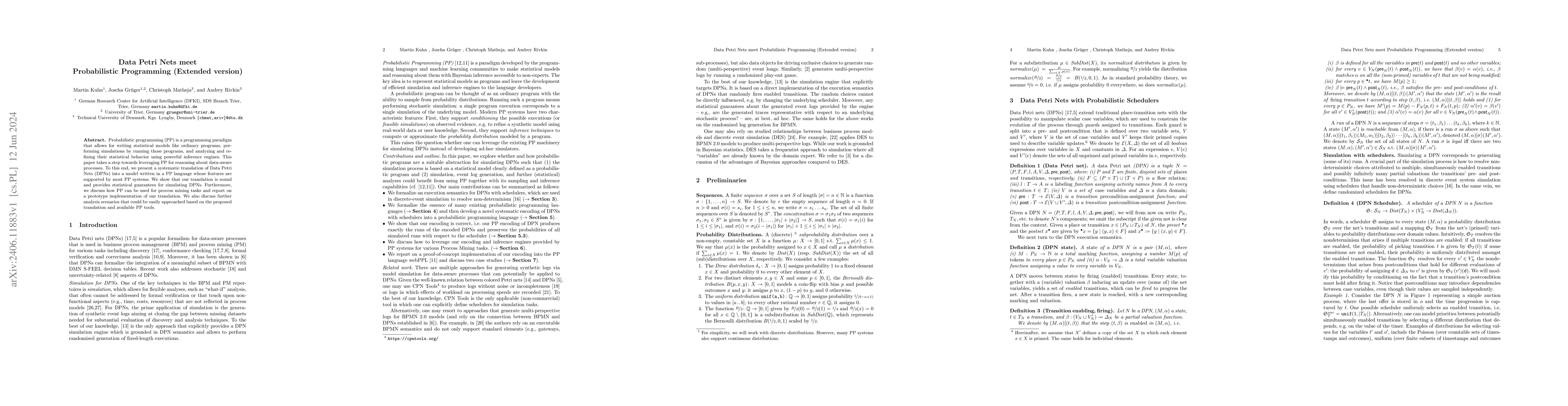 Thumbnail for Data Petri Nets meet Probabilistic Programming (Extended version)