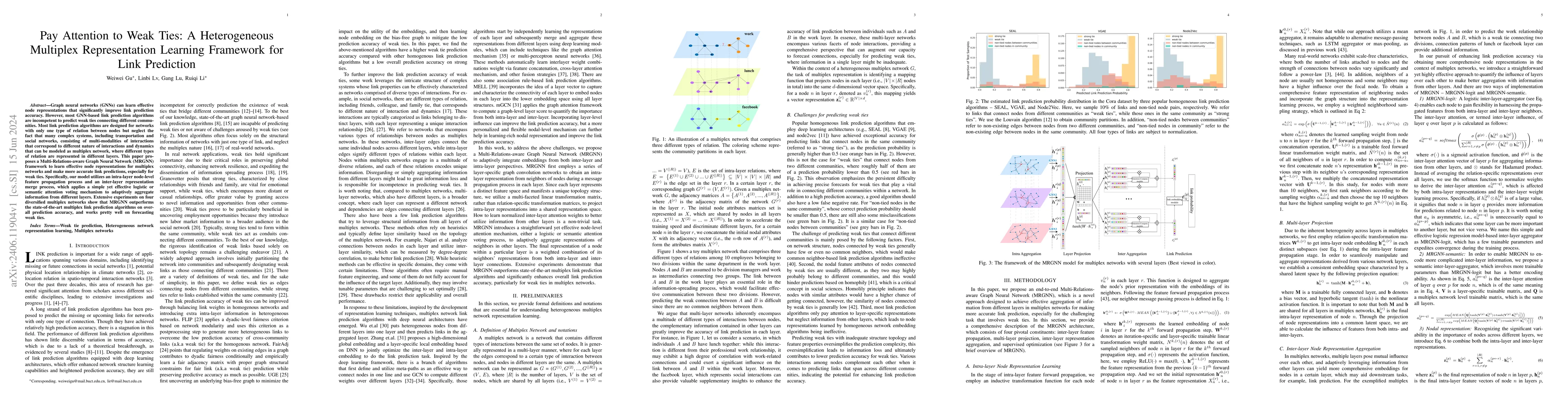 Thumbnail for Pay Attention to Weak Ties: A Heterogeneous Multiplex Representation
  Learning Framework for Link Prediction