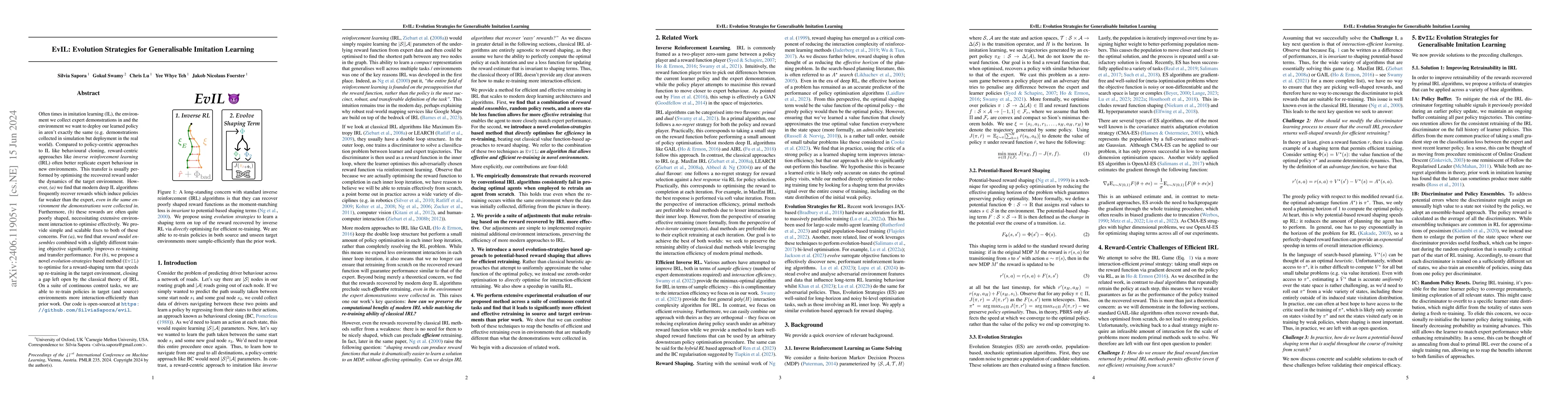 Thumbnail for EvIL: Evolution Strategies for Generalisable Imitation Learning