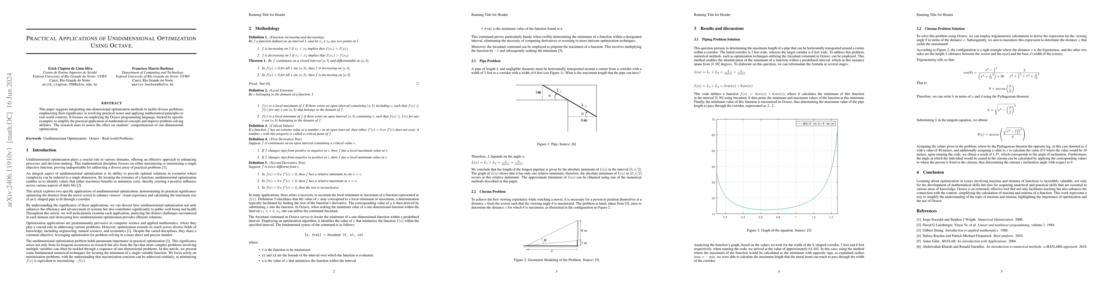 Thumbnail for Practical Applications of Unidimensional Optimization Using Octave