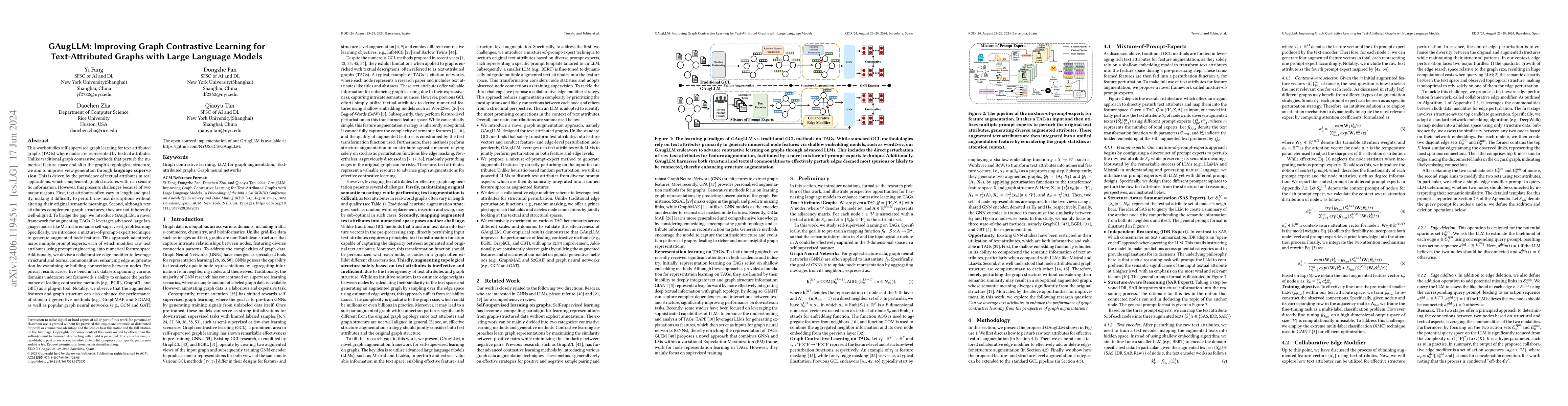 Thumbnail for GAugLLM: Improving Graph Contrastive Learning for Text-Attributed Graphs
  with Large Language Models
