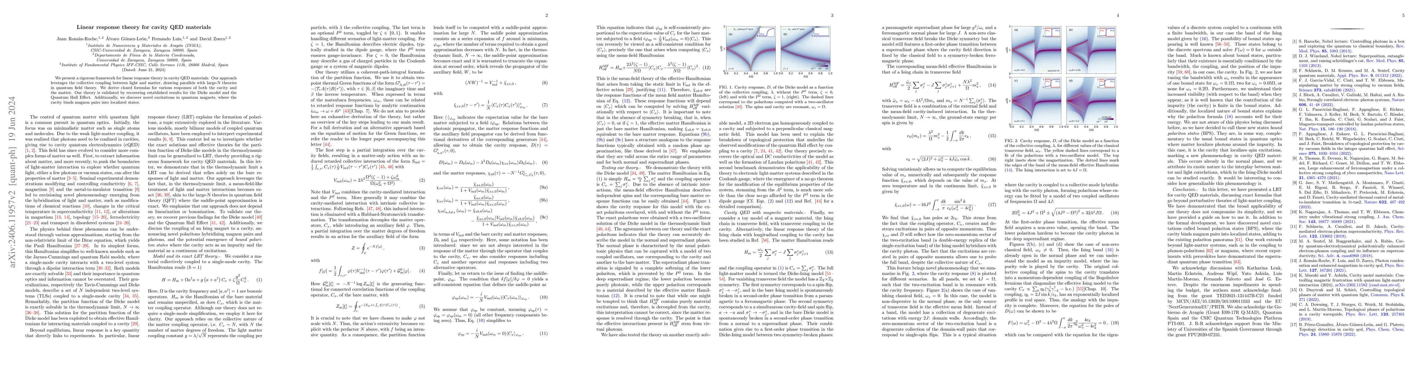 Thumbnail for Linear response theory for cavity QED materials