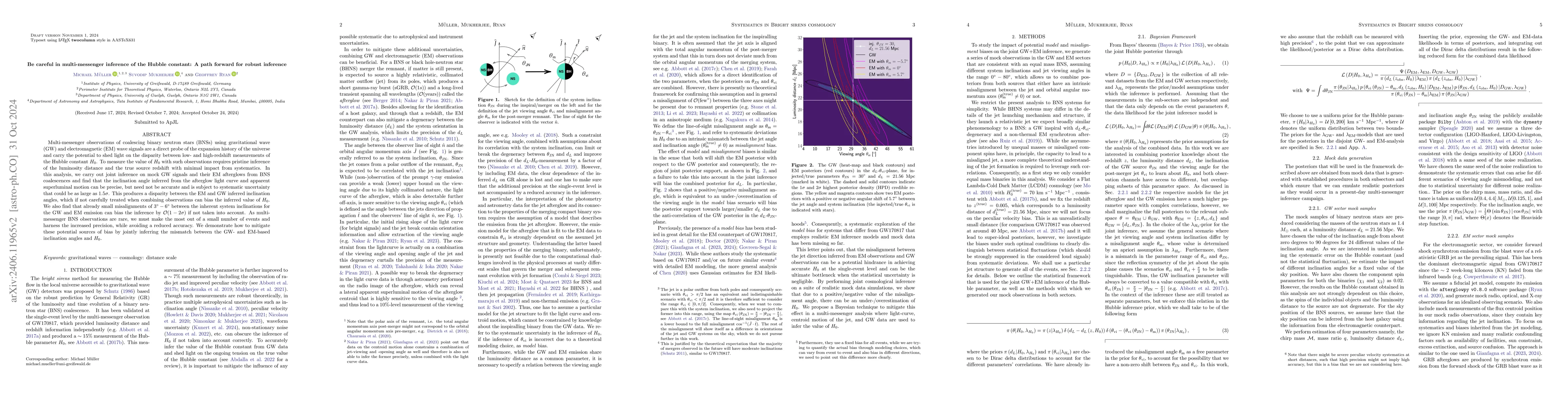 Thumbnail for Be careful in multi-messenger inference of the Hubble constant: A path
  forward for robust inference