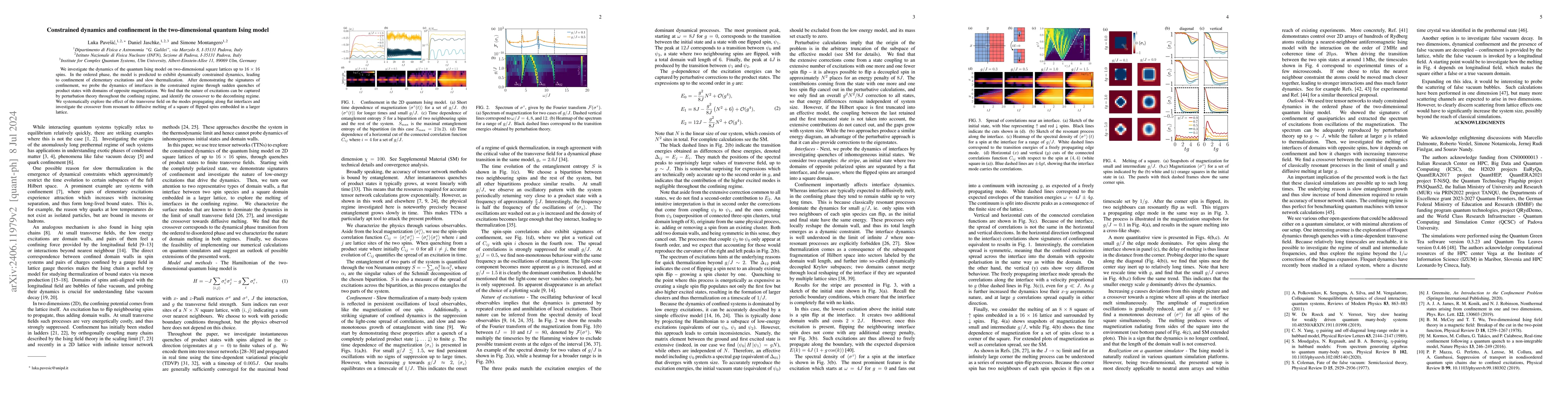Thumbnail for Constrained dynamics and confinement in the two-dimensional quantum
  Ising model