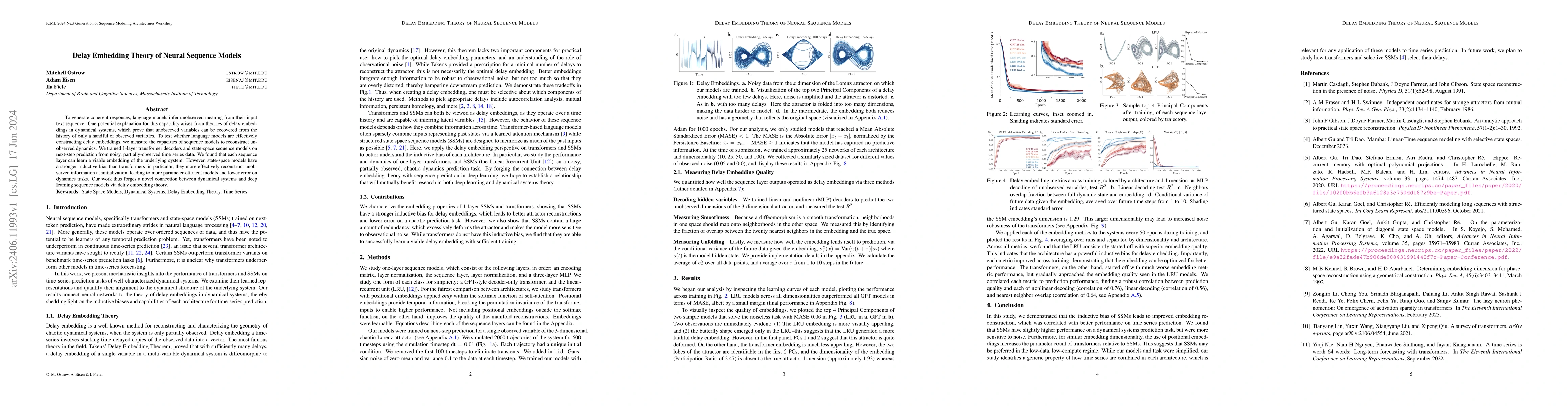 Thumbnail for Delay Embedding Theory of Neural Sequence Models