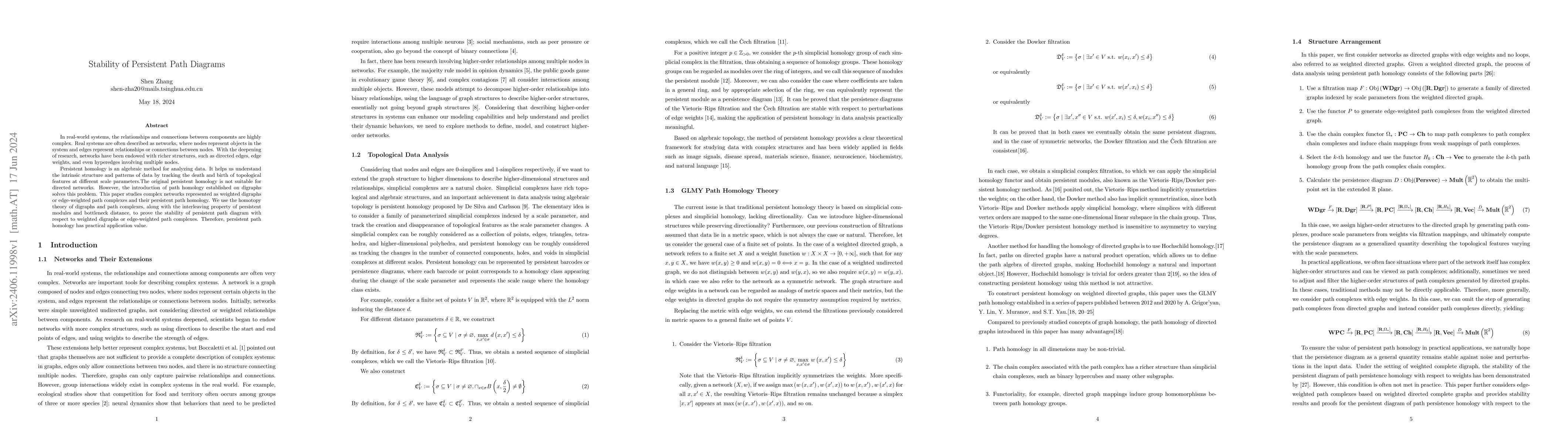 Thumbnail for Stability of Persistent Path Diagrams