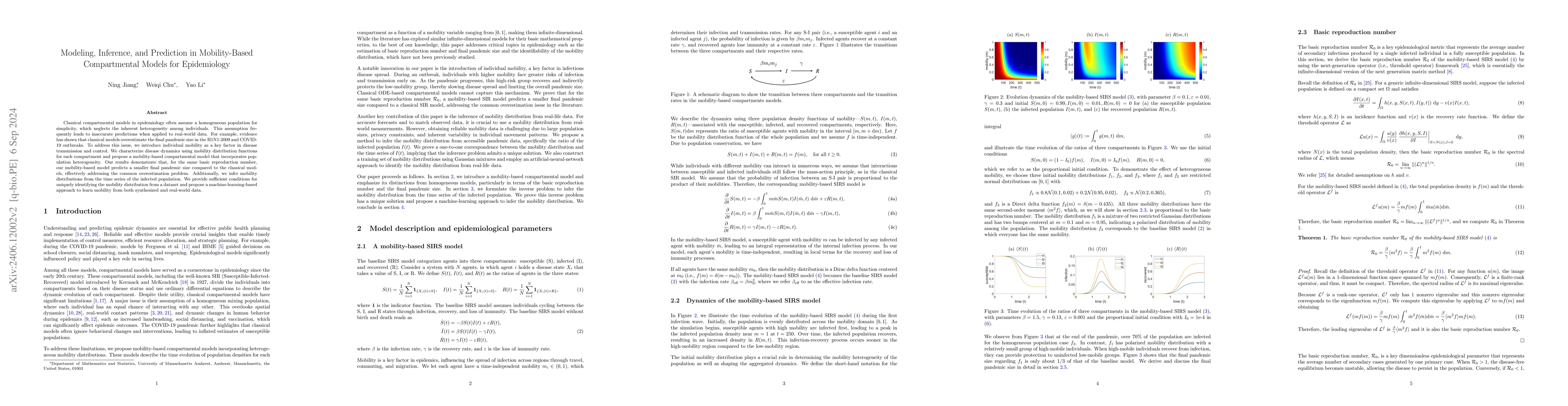 Thumbnail for Modeling, Inference, and Prediction in Mobility-Based Compartmental
  Models for Epidemiology