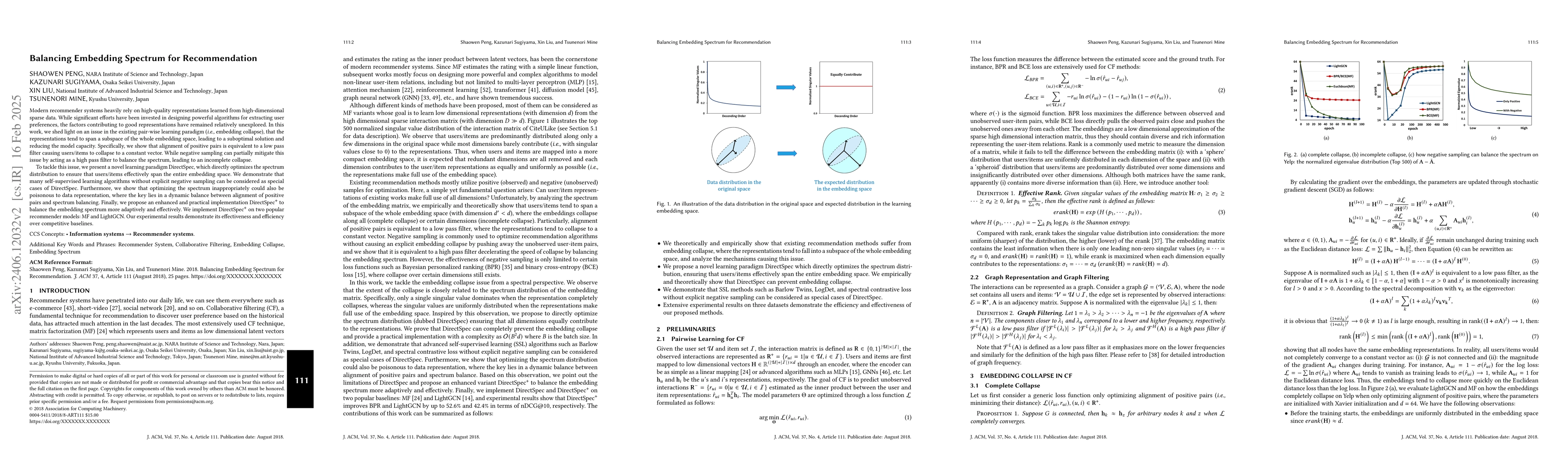 Thumbnail for Balancing Embedding Spectrum for Recommendation