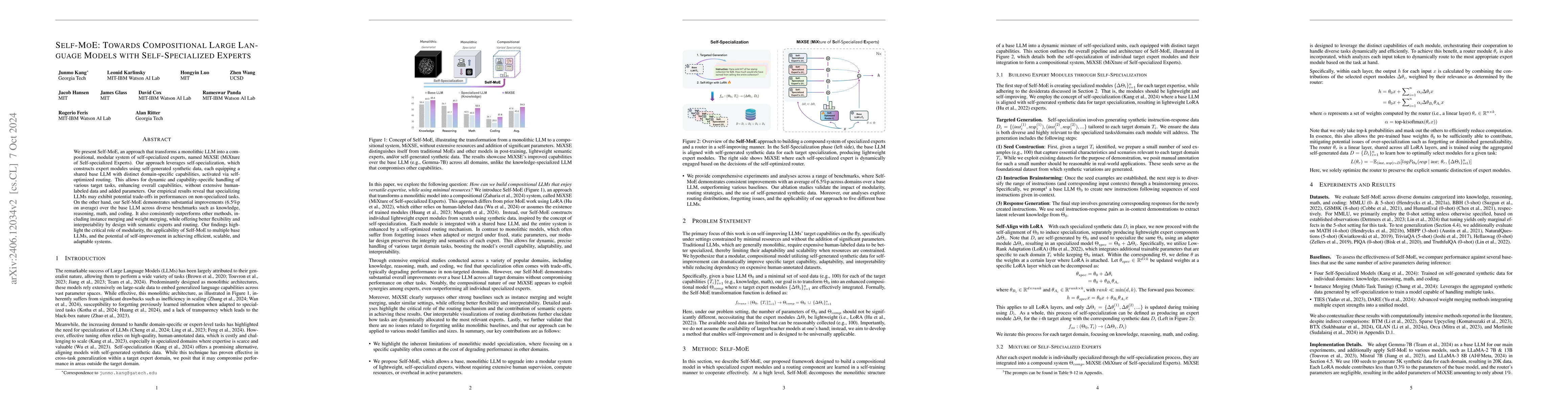 Thumbnail for Self-MoE: Towards Compositional Large Language Models with
  Self-Specialized Experts