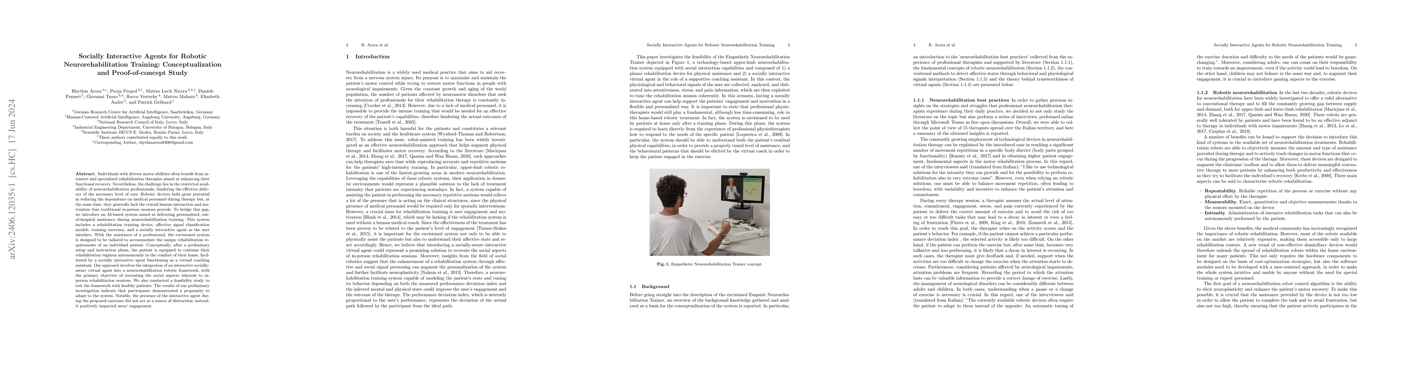 Thumbnail for Socially Interactive Agents for Robotic Neurorehabilitation Training:
  Conceptualization and Proof-of-concept Study