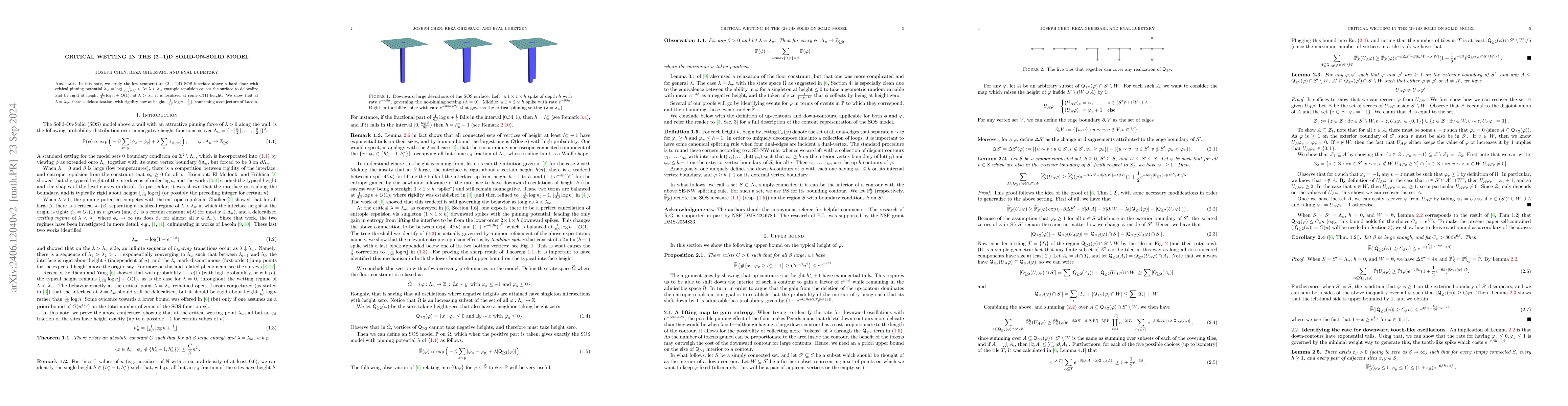 Thumbnail for Critical wetting in the (2+1)D Solid-On-Solid model