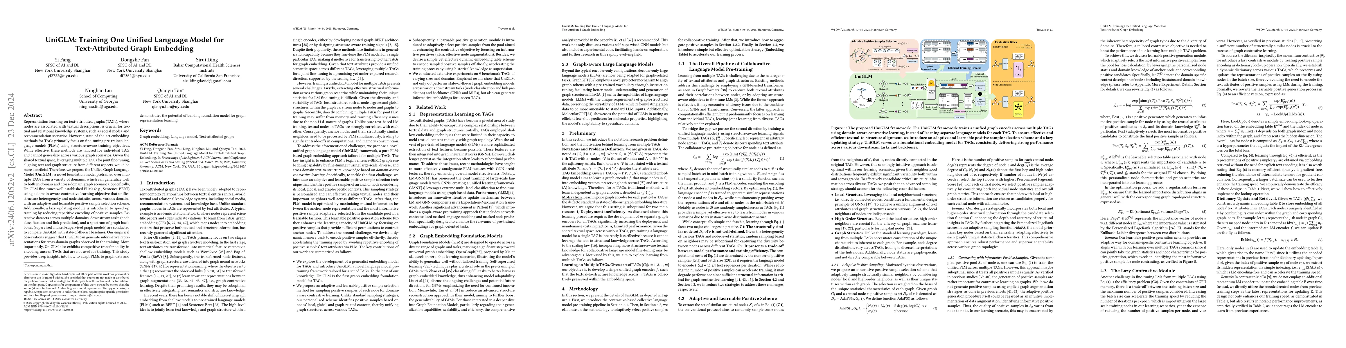 Thumbnail for UniGLM: Training One Unified Language Model for Text-Attributed Graphs