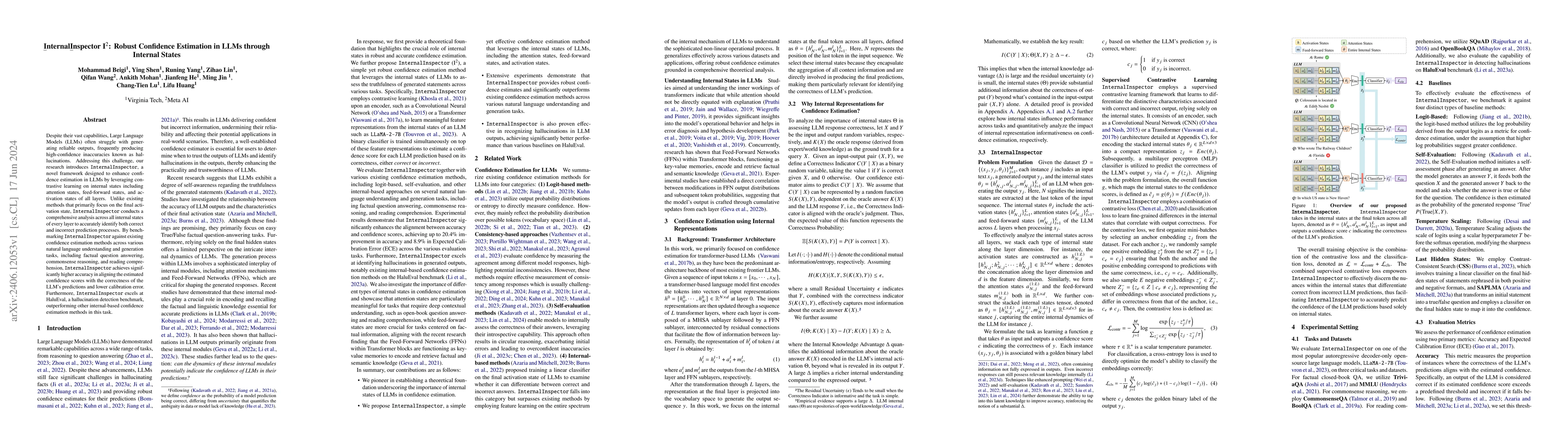 Thumbnail for InternalInspector $I^2$: Robust Confidence Estimation in LLMs through
  Internal States