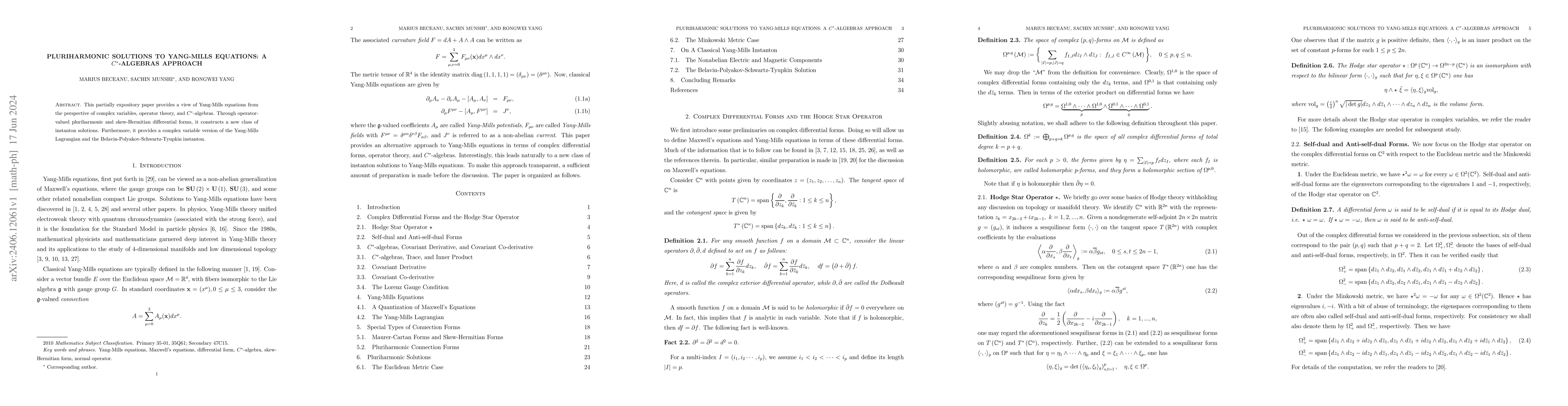 Thumbnail for Pluriharmonic solutions to Yang-Mills equations: a $C^*$-algebras
  approach