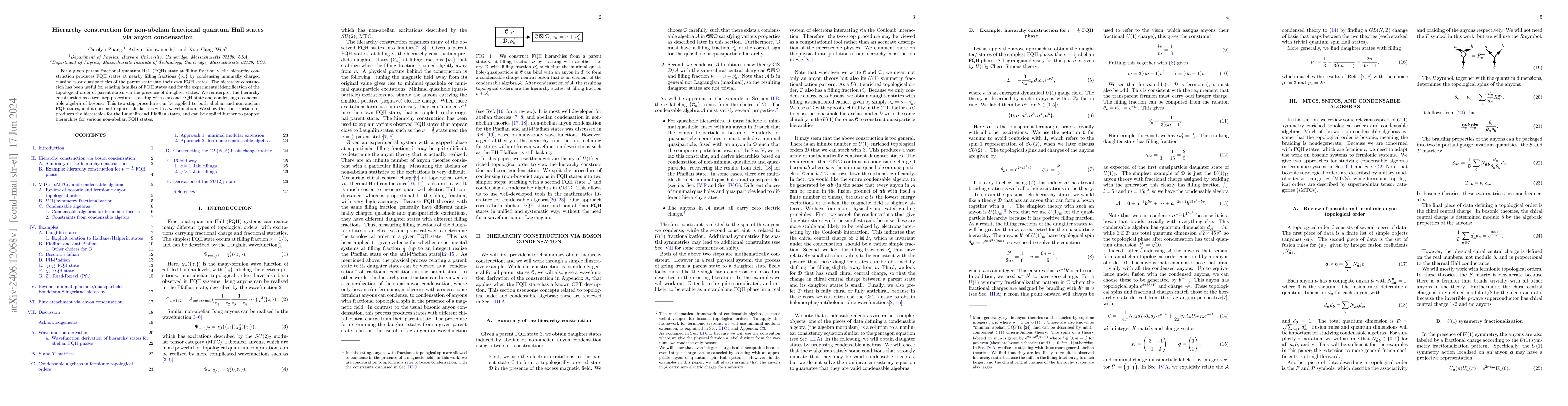 Thumbnail for Hierarchy construction for non-abelian fractional quantum Hall states
  via anyon condensation