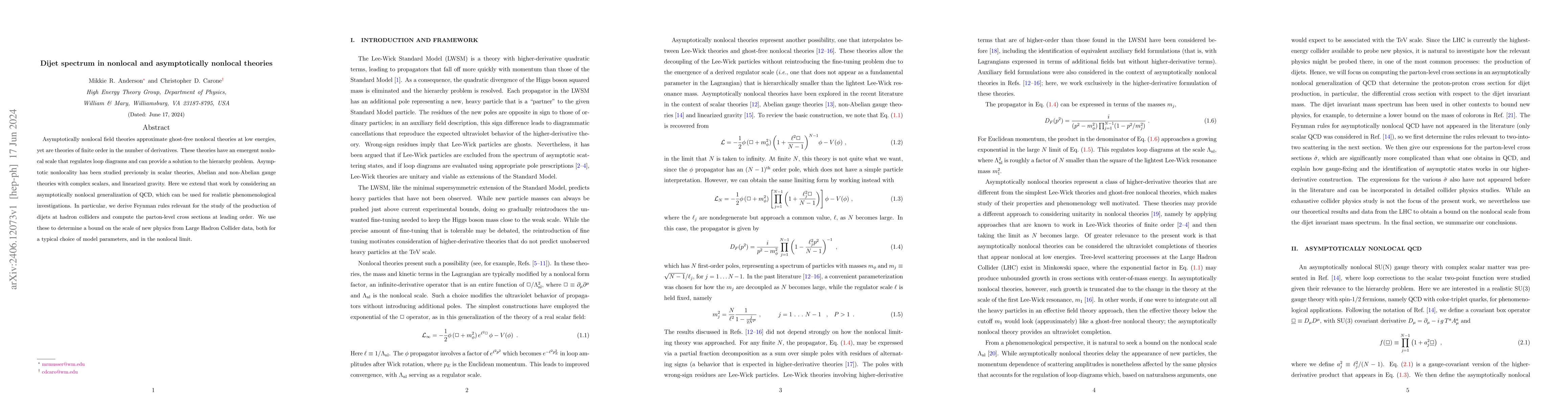 Thumbnail for Dijet spectrum in nonlocal and asymptotically nonlocal theories