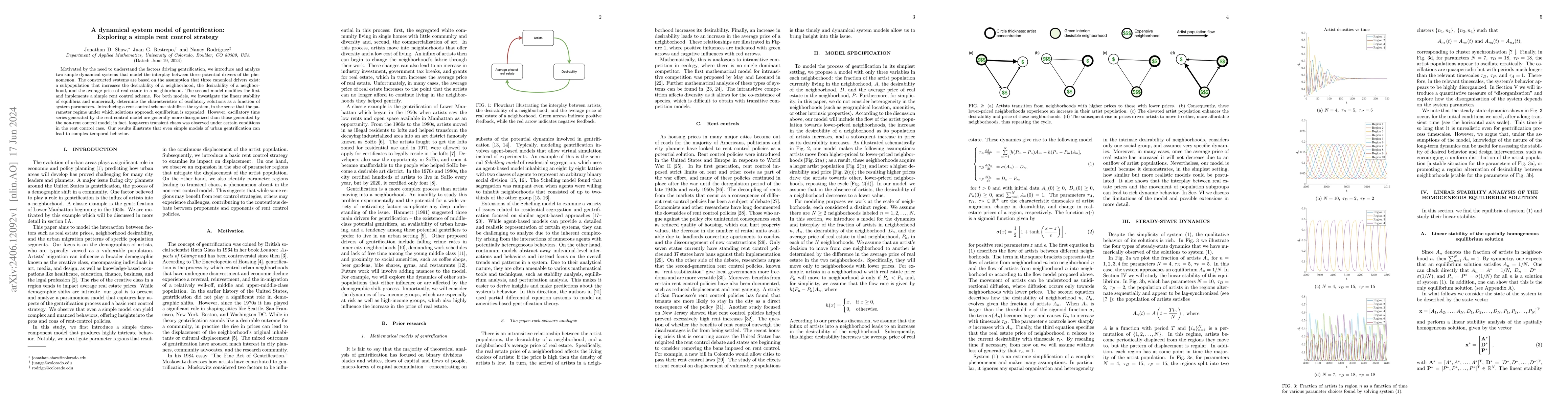 Thumbnail for A dynamical system model of gentrification: Exploring a simple rent
  control strategy